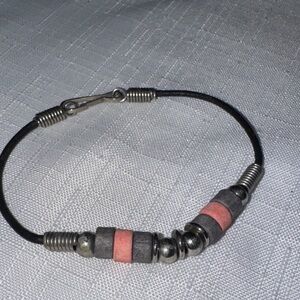 Black, Orange and Gray Beaded Bracelet